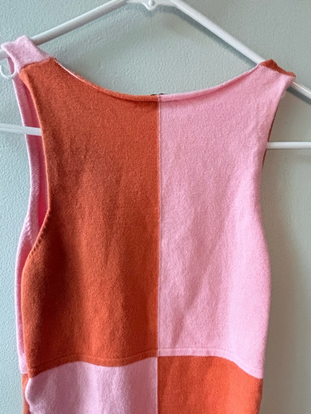 Princess Polly Mini Dress Pink Orange Colorblock Retro Knit Slim Fit SZ M/L - Picture 6 of 6